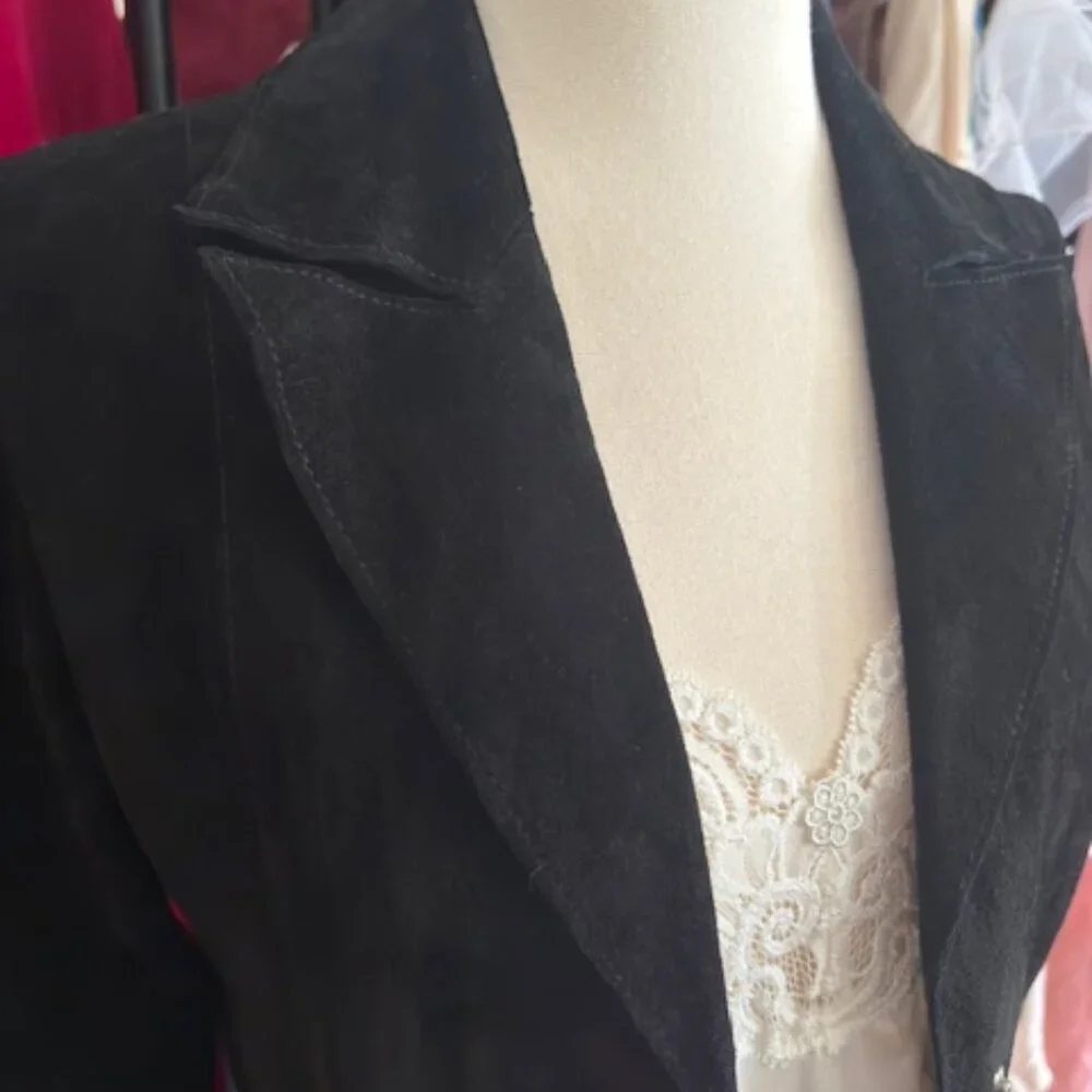 Vintage Black Suede Coat - Arden B. - Picture 3 of 6